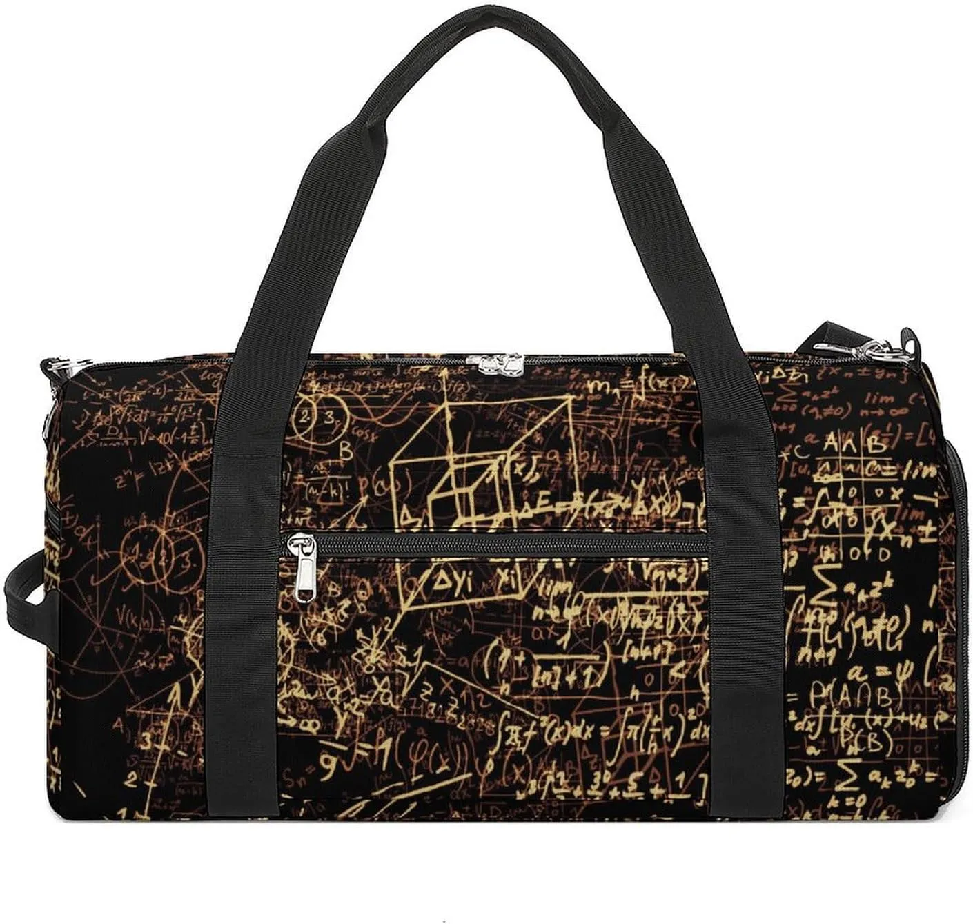 Sport Gym Duffel with Shoe Compartment Wet Pocket, Mathematical-formulas Print Shoulder Travel Bag for Women Men, style-1