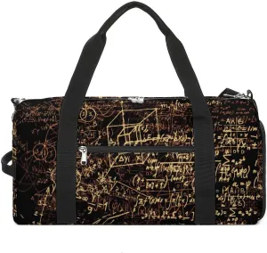 Sport Gym Duffel with Shoe Compartment Wet Pocket, Mathematical-formulas Print Shoulder Travel Bag for Women Men, style-1