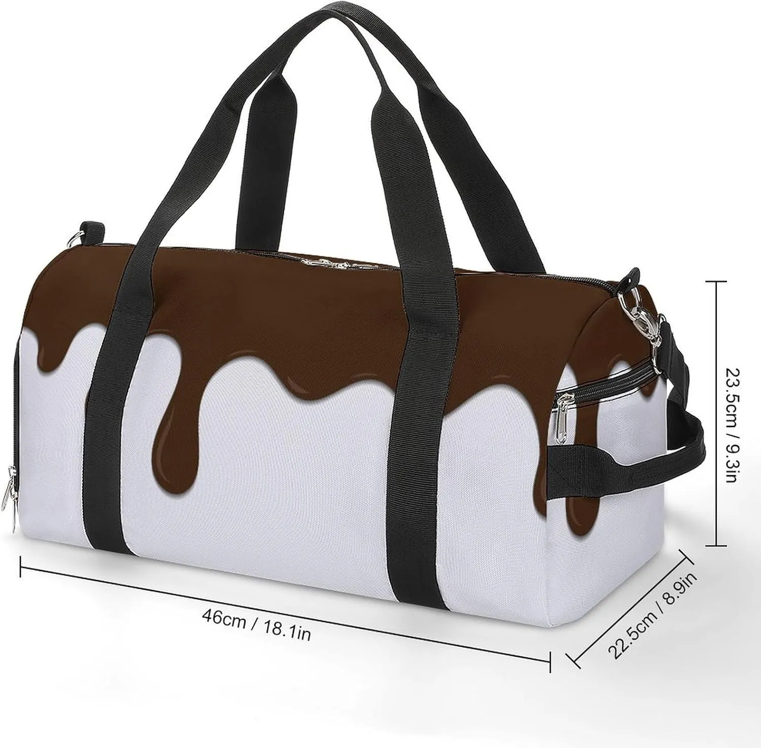 Sport Gym Duffel with Shoe Compartment Wet Pocket, Melted-chocolate Dripping Shoulder Travel Bag for Women Men, style