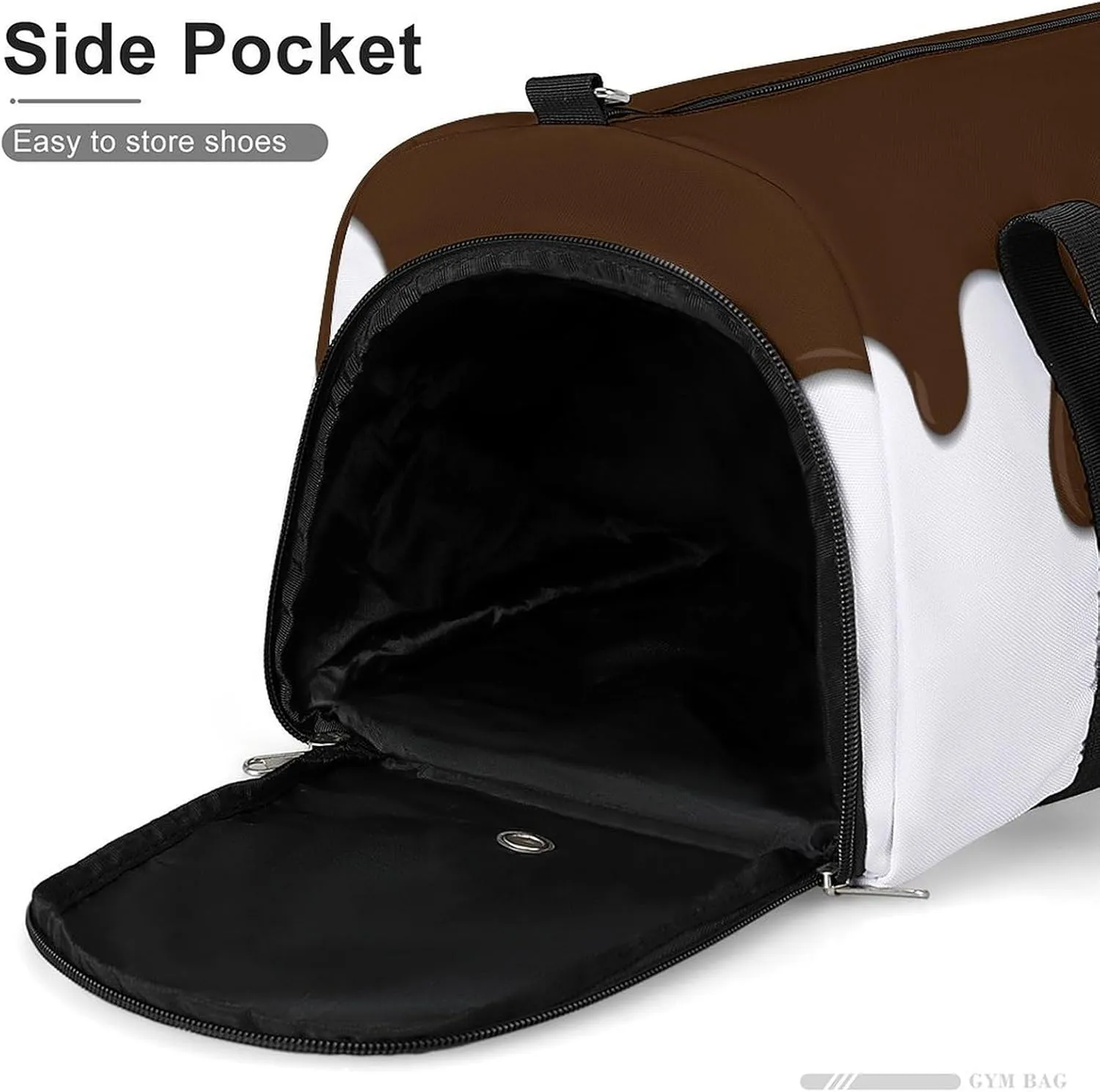 Sport Gym Duffel with Shoe Compartment Wet Pocket, Melted-chocolate Dripping Shoulder Travel Bag for Women Men, style