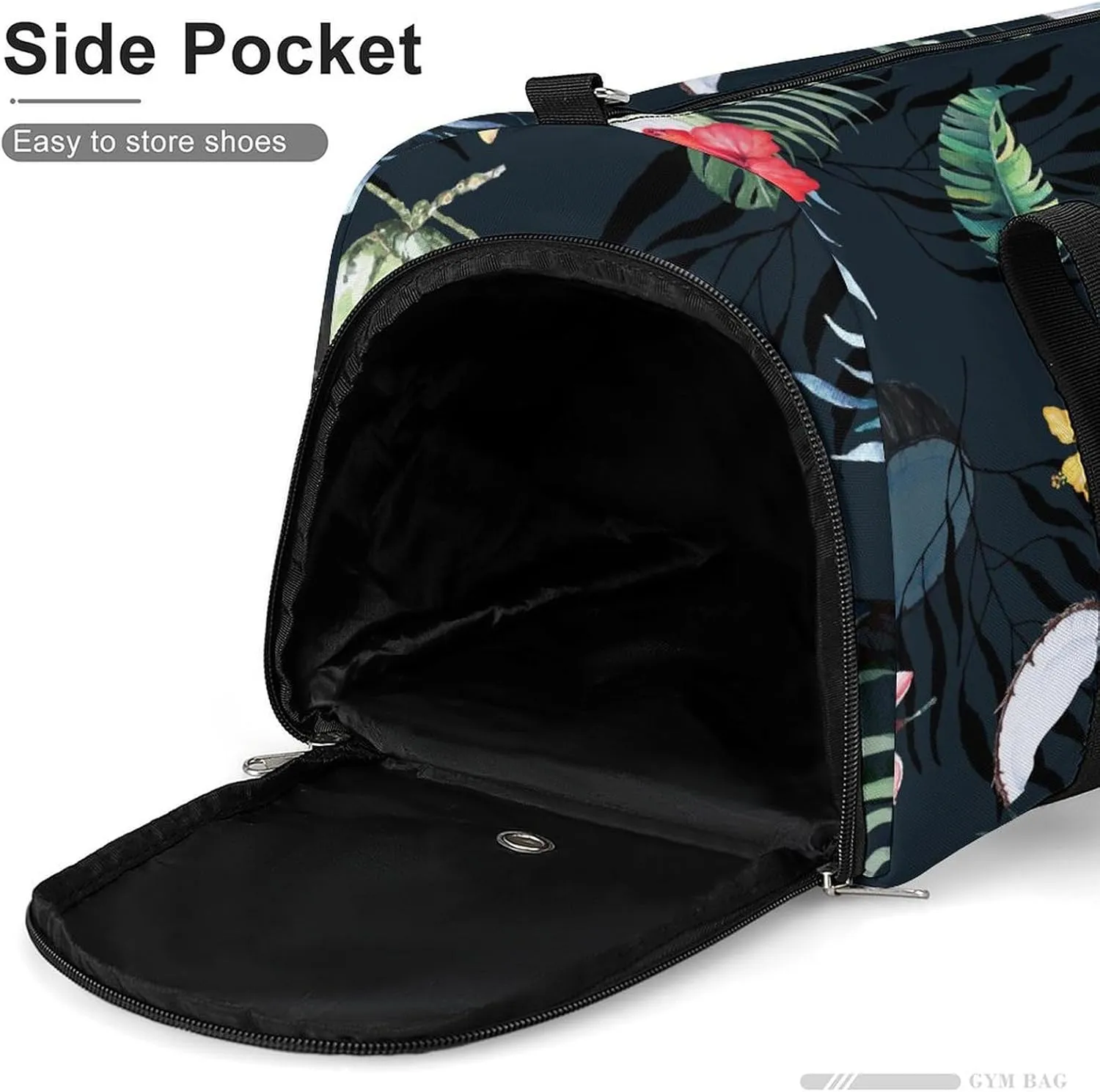Sport Gym Duffel with Shoe Compartment Wet Pocket, Plumeria-flower-coconut-print Shoulder Travel Bag for Women Men, style-4