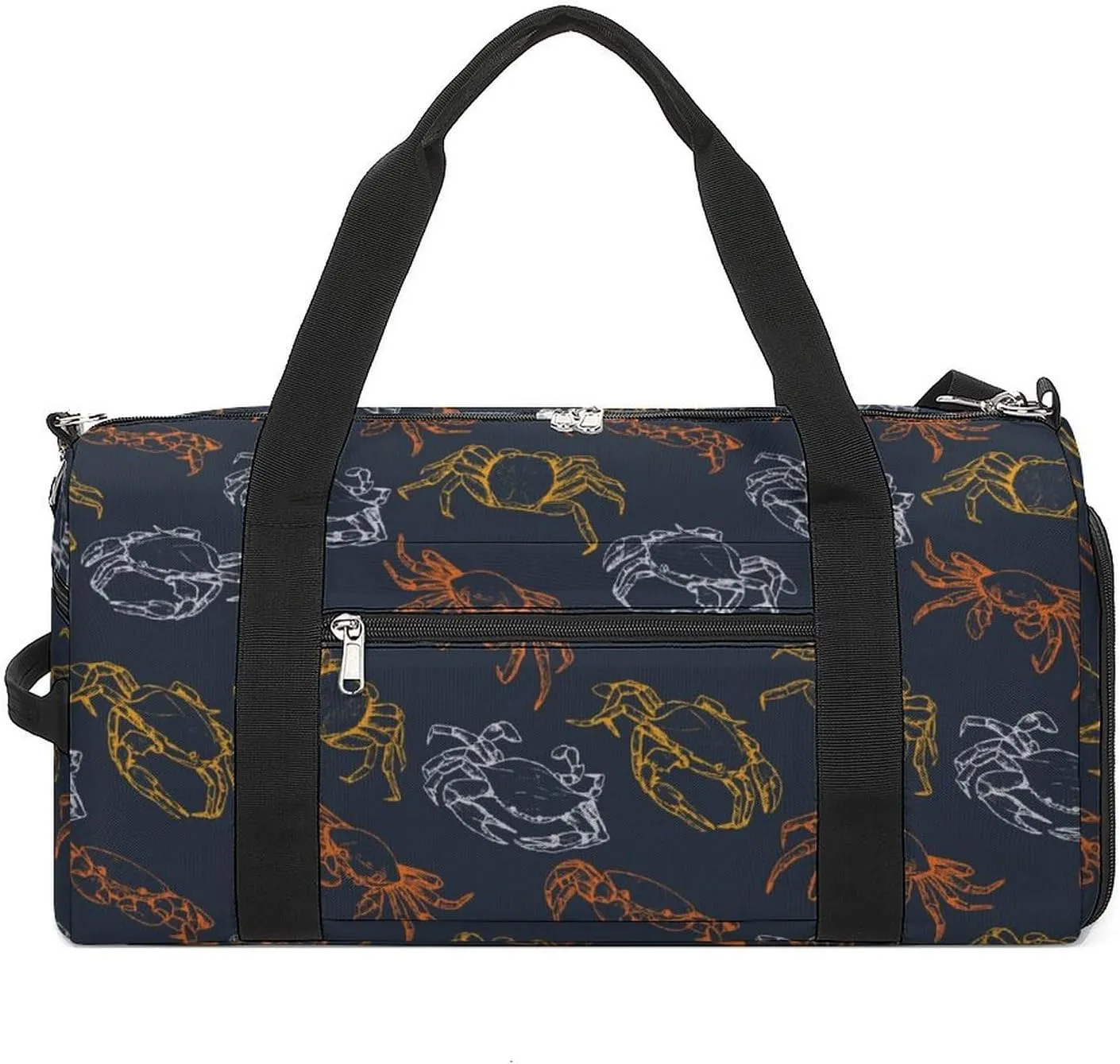 Sport Gym Duffel with Shoe Compartment Wet Pocket, Sea-crabs-print Shoulder Travel Bag for Women Men, style-1
