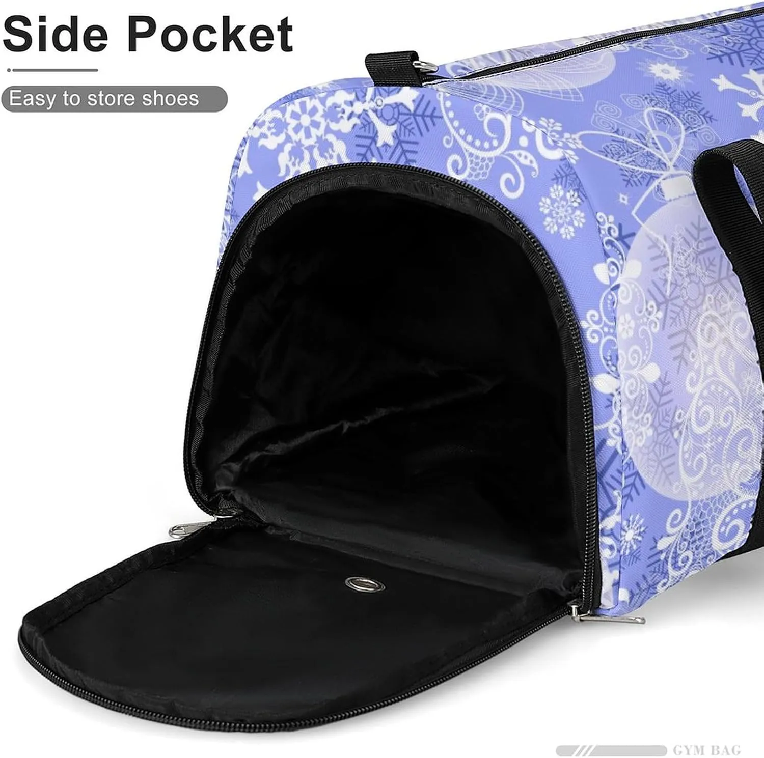 Sport Gym Duffel with Shoe Compartment Wet Pocket, Snowflakes Shoulder Travel Bag for Women Men, style-2