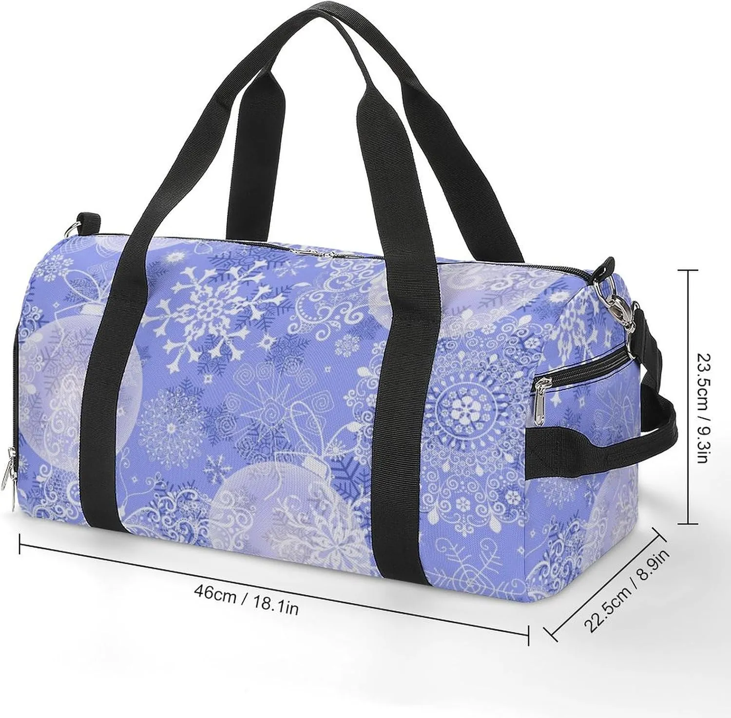 Sport Gym Duffel with Shoe Compartment Wet Pocket, Snowflakes Shoulder Travel Bag for Women Men, style-2