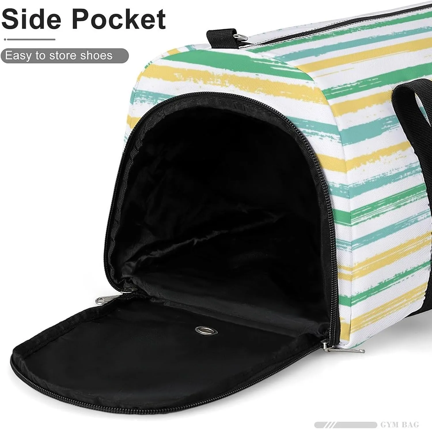 Sport Gym Duffel with Shoe Compartment Wet Pocket, Stripes-watercolor Shoulder Travel Bag for Women Men, style-3