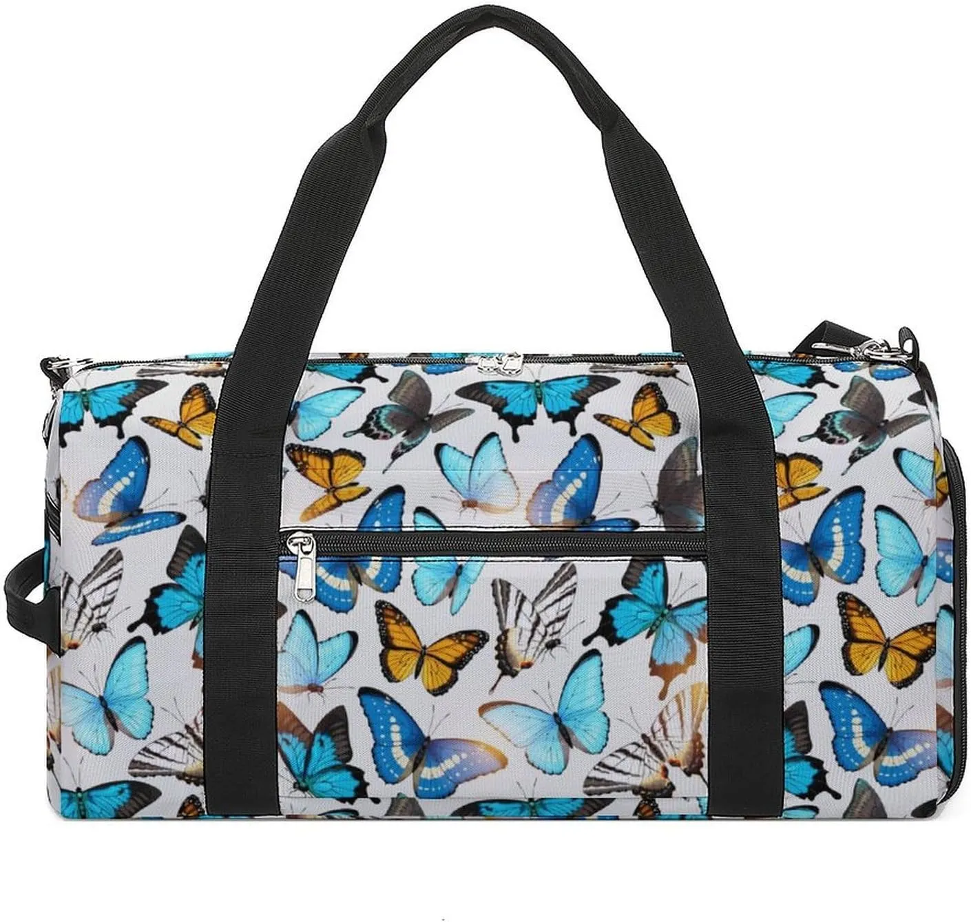 Sport Gym Duffel with Shoe Compartment Wet Pocket, Tropic-butterflies Shoulder Travel Bag for Women Men, style-4
