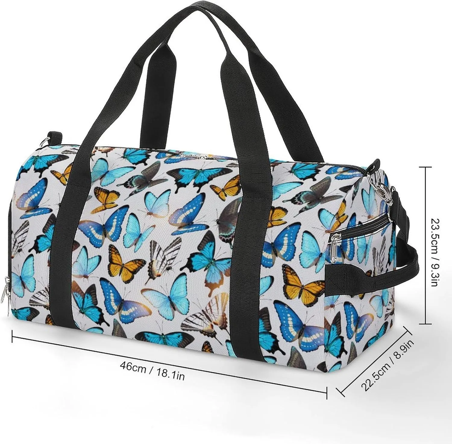 Sport Gym Duffel with Shoe Compartment Wet Pocket, Tropic-butterflies Shoulder Travel Bag for Women Men, style-4