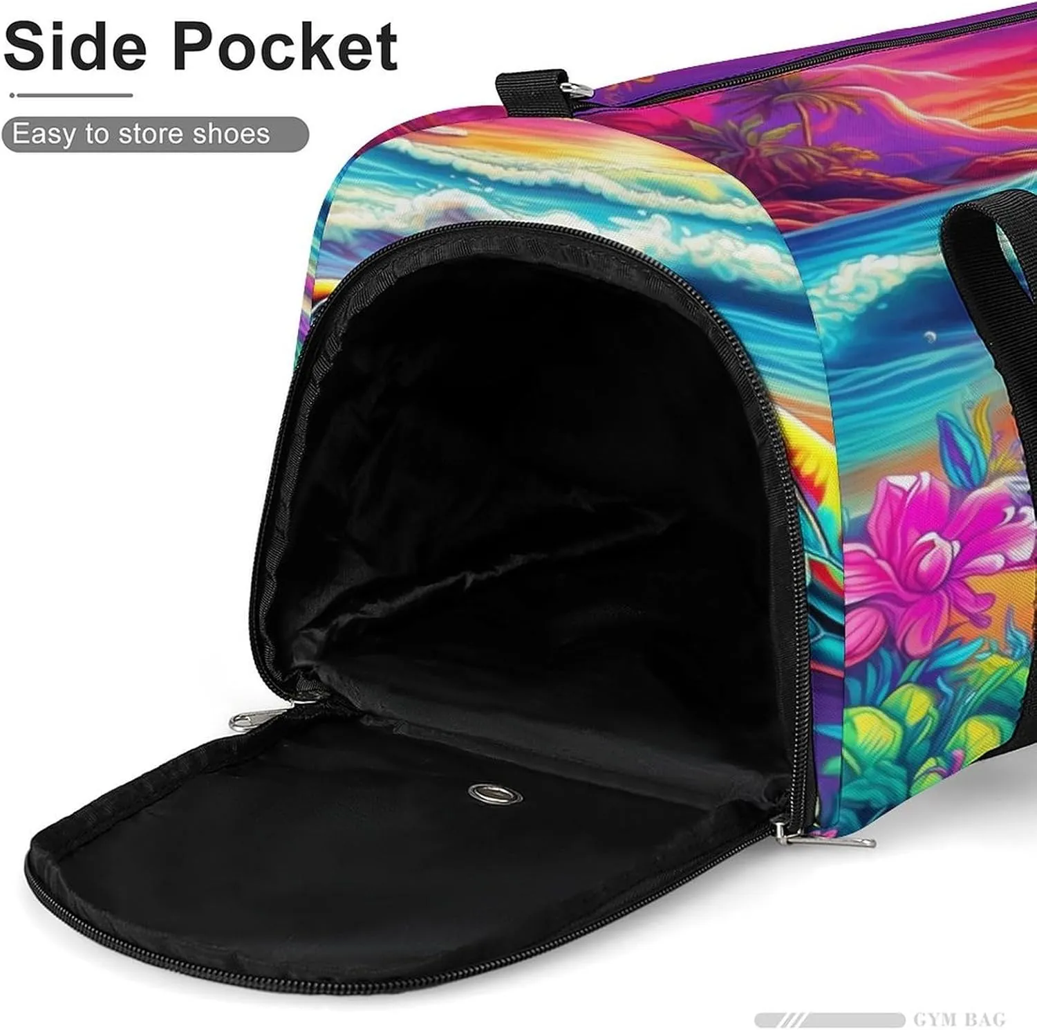 Sport Gym Duffel with Shoe Compartment Wet Pocket, Turtle-beach Shoulder Travel Bag for Women Men, style-2