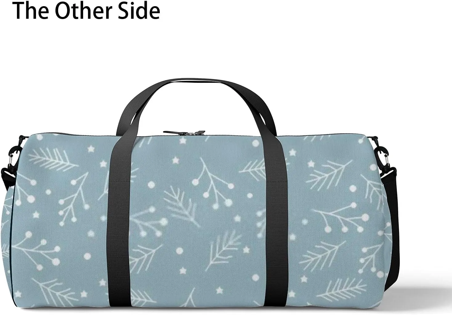 Sports Gym Bag for Women and Men Waterproof Christmas Spruce Branches Berries Stars Duffel Bag Lightweight Carryon Traveling Boarding Gripsack