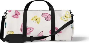 Sports Gym Bag for Women and Men Waterproof Colorful Butterfly Duffel Bag Lightweight Carryon Traveling Boarding Gripsack