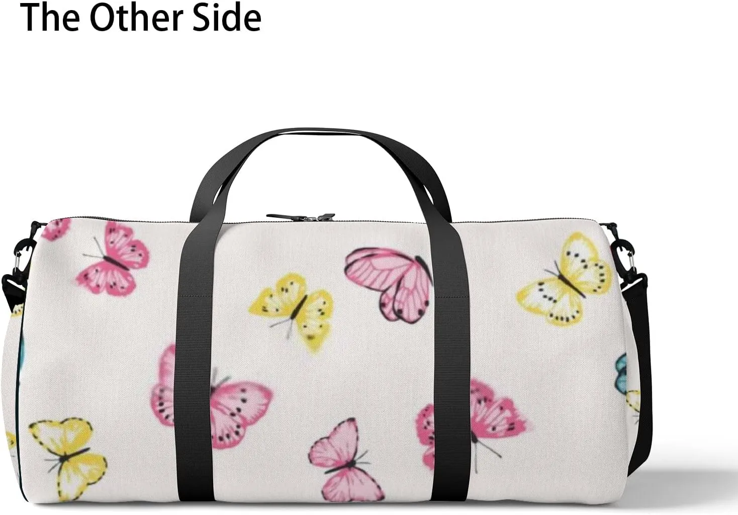 Sports Gym Bag for Women and Men Waterproof Colorful Butterfly Duffel Bag Lightweight Carryon Traveling Boarding Gripsack