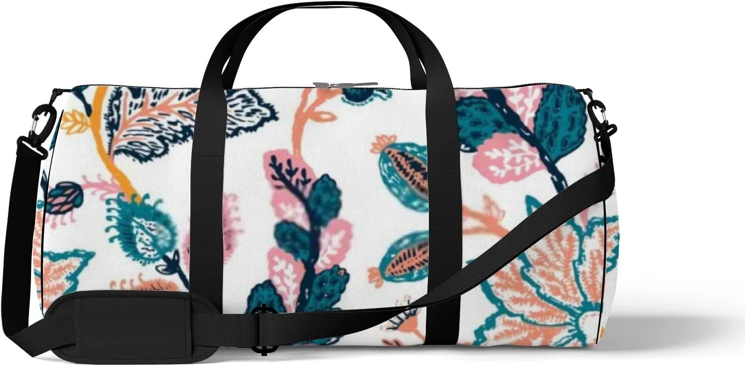 Sports Gym Bag for Women and Men Waterproof Fantasy Floral Paisley Style Duffel Bag Lightweight Carryon Traveling Boarding Gripsack