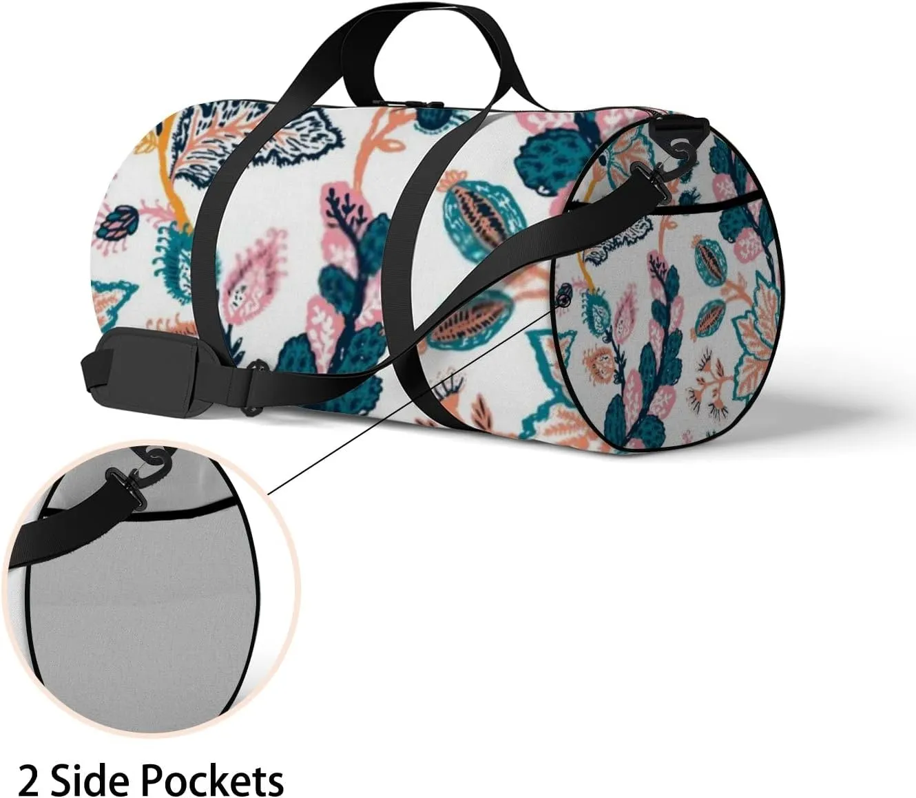 Sports Gym Bag for Women and Men Waterproof Fantasy Floral Paisley Style Duffel Bag Lightweight Carryon Traveling Boarding Gripsack