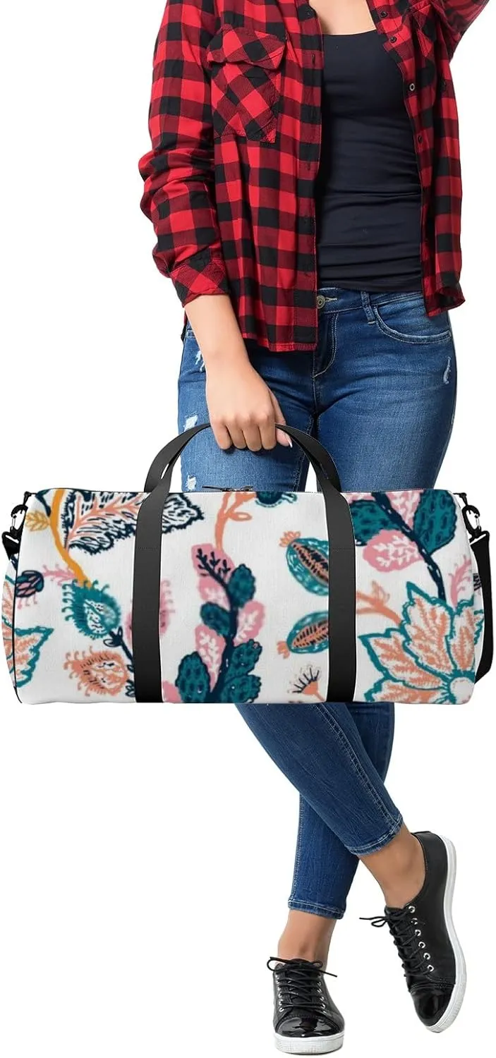 Sports Gym Bag for Women and Men Waterproof Fantasy Floral Paisley Style Duffel Bag Lightweight Carryon Traveling Boarding Gripsack