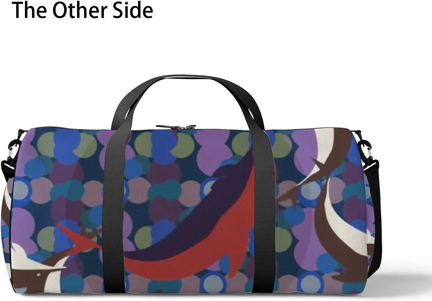 Sports Gym Bag for Women and Men Waterproof Hand Drawn Dolphins Coloful Duffel Bag Lightweight Carryon Traveling Boarding Gripsack