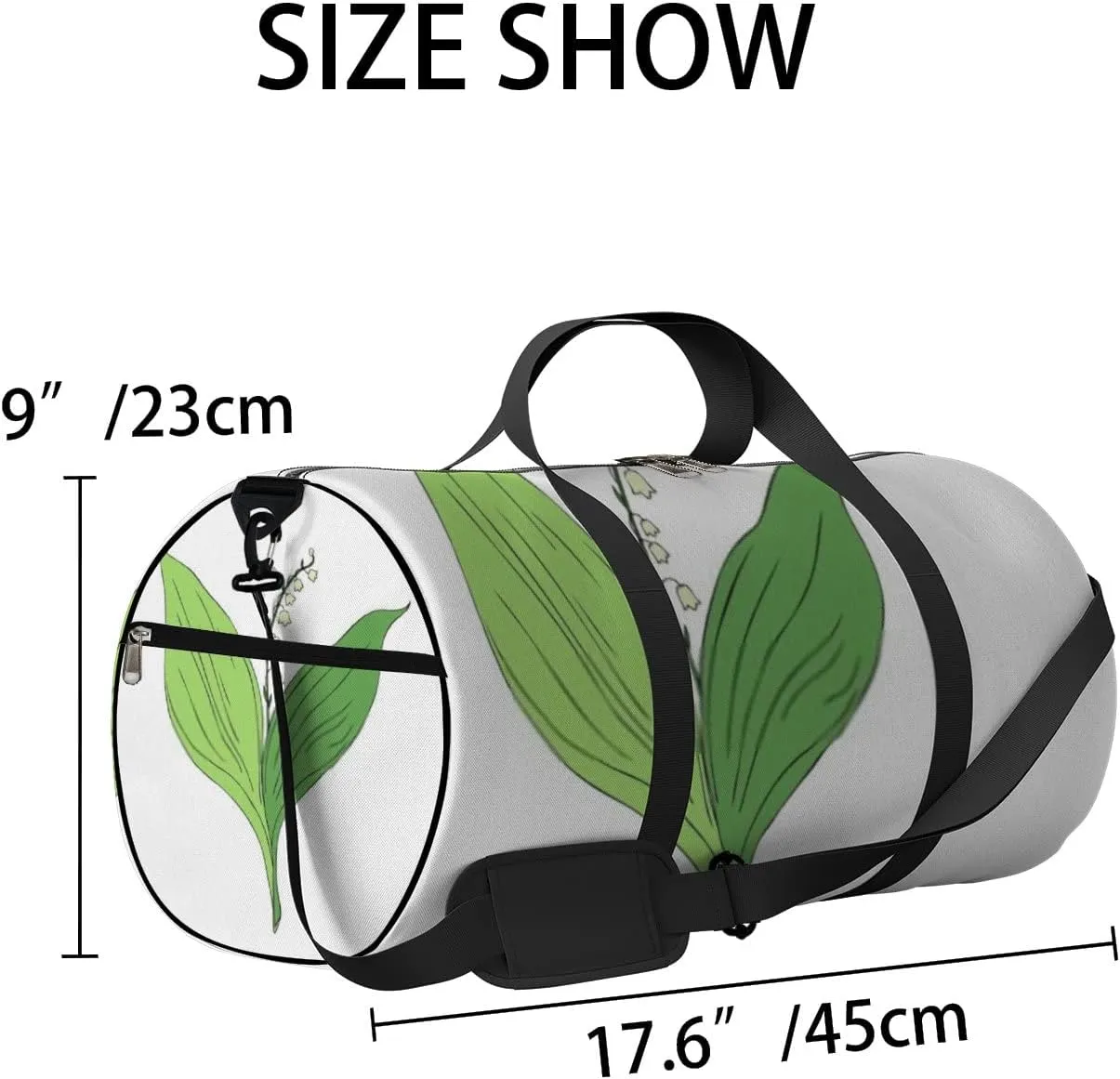 Sports Gym Bag for Women and Men Waterproof Sketch Doodle Plant Green Duffel Bag Lightweight Carryon Traveling Boarding Gripsack