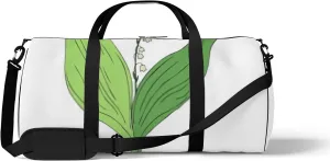 Sports Gym Bag for Women and Men Waterproof Sketch Doodle Plant Green Duffel Bag Lightweight Carryon Traveling Boarding Gripsack