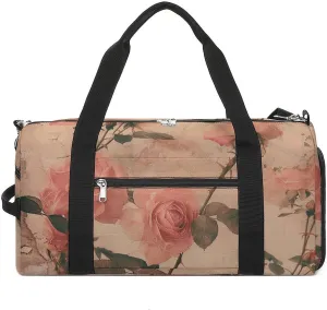 Sports Gym Bag for Women Men with Shoe And Wet Compartment Travel Duffel Bag Peach And Amber Weekender Bag Carry on Overnight Bag for Swimming Fitness Workout Sport Duffle Bag