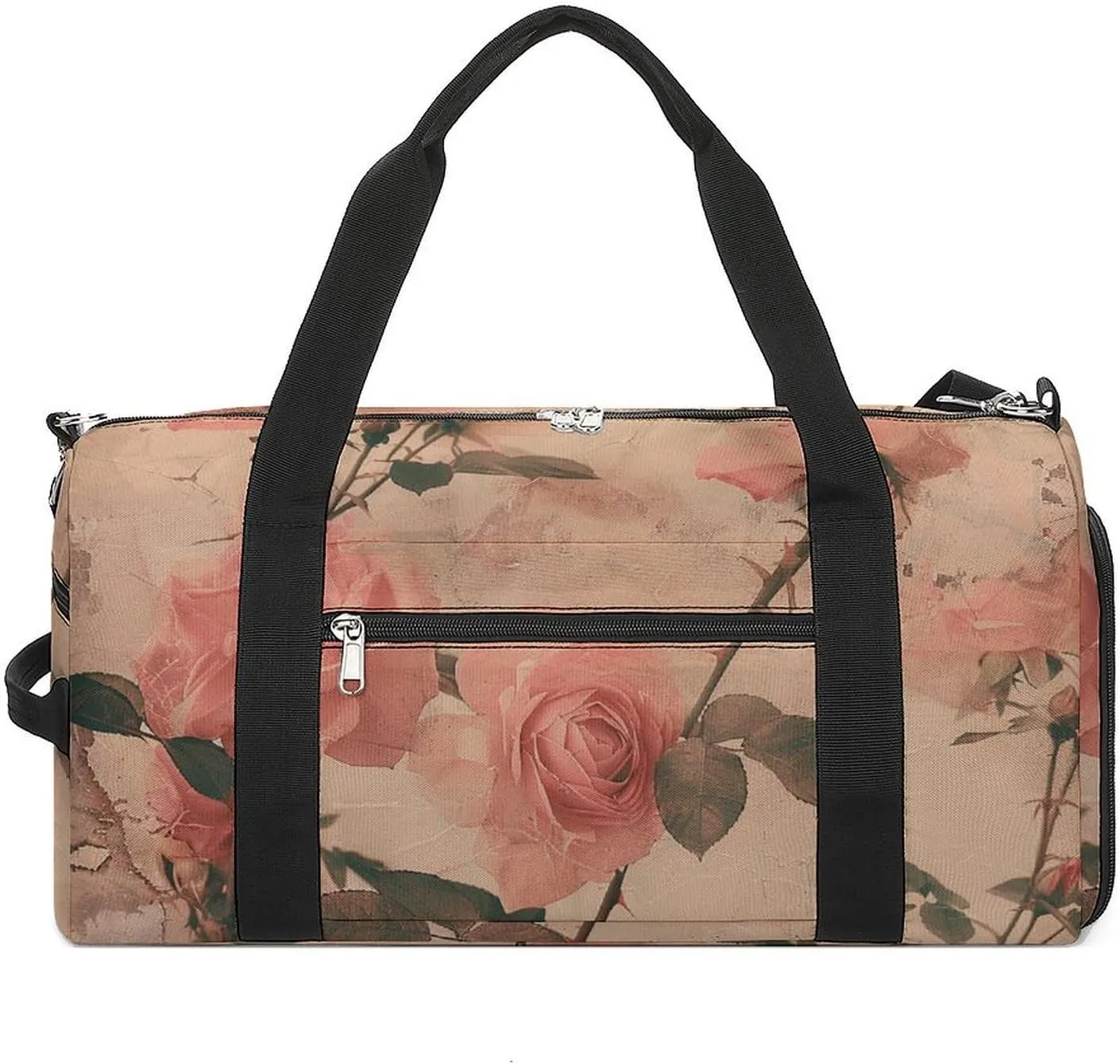 Sports Gym Bag for Women Men with Shoe And Wet Compartment Travel Duffel Bag Peach And Amber Weekender Bag Carry on Overnight Bag for Swimming Fitness Workout Sport Duffle Bag