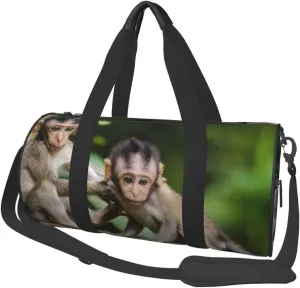Sports Gym Bag Travel Duffel Bag Cute Little Monkeys Print Overnight Bag For Men Women