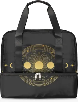 Sports Gym Bag with Shoes Compartment, Total Lunar Eclipse Travel Duffel Bag,Yoga Workout Bag Training Handbag, Overnight Bag Large Carry On Bag for Women Men Kids Girls Boys