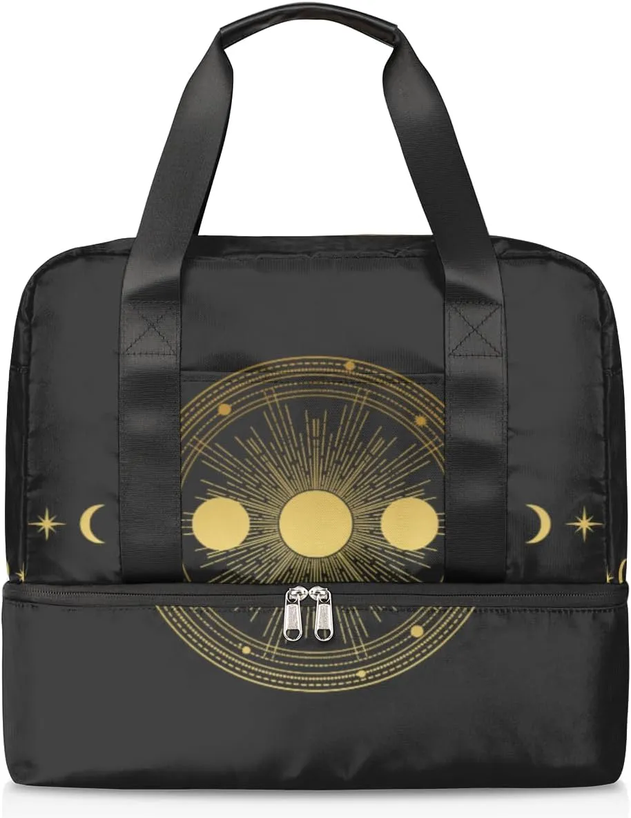 Sports Gym Bag with Shoes Compartment, Total Lunar Eclipse Travel Duffel Bag,Yoga Workout Bag Training Handbag, Overnight Bag Large Carry On Bag for Women Men Kids Girls Boys