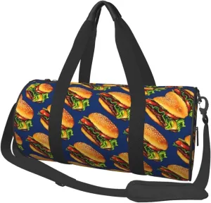 Spotrs Gym Bag Cheeseburger Workout Travel Bag Duffle Bag Weekender Bags For Women Men