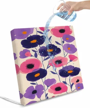 Spring Floral Outdoor Cushion Chair Cover Set of 2 - Waterproof Couch Seat Covers, Purple Pink Modern Abstract Art Pastoral Patio Furniture Protector Cushions Slipcovers for Sofa/RV, 22"x22"x4"