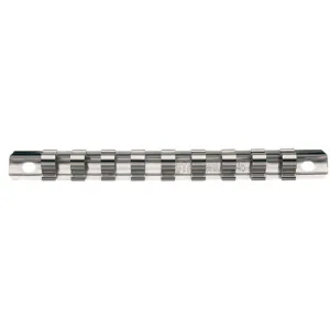 Stahlwille 80450002 3/8-Inch (10 mm) Drive Socket Organizer, 9 Clips for Socket Retention, Hold Sockets Firm and Secure, Convenient to Use, Perfect Socket Holder Organizer, Clip Strips L. 300 mm