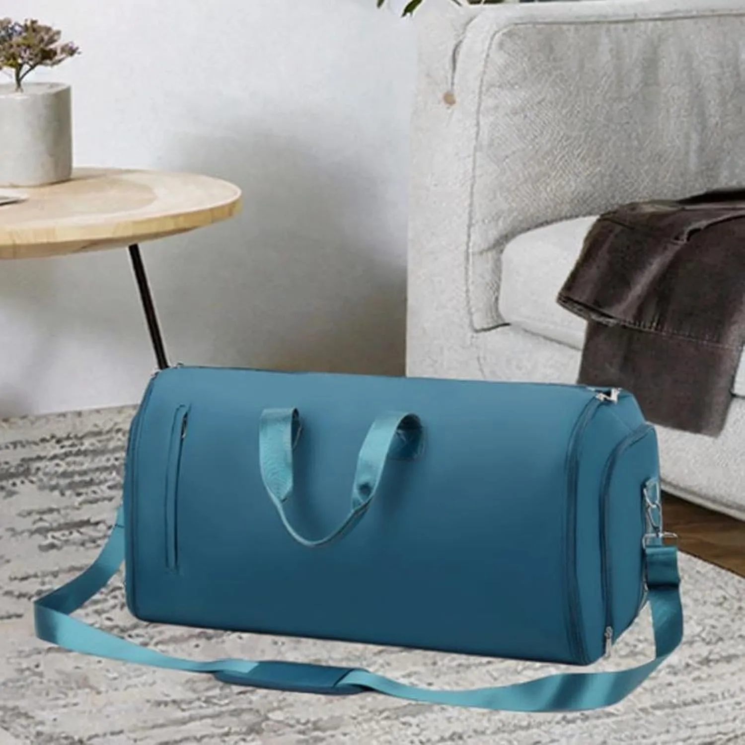 Suit Bag Tote Portable Business Travel Bag for Hiking for Men Women Trip Holiday, Blue