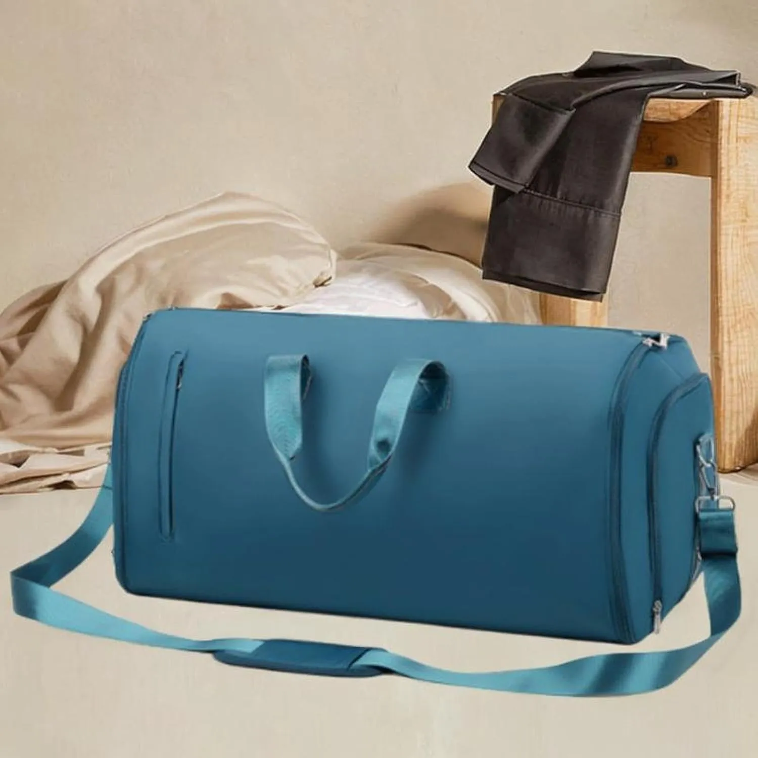 Suit Bag Tote Portable Business Travel Bag for Hiking for Men Women Trip Holiday, Blue