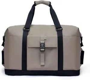 SUNNY BIRD Duffel with Utility Pouch, 40L Weekender Overnight Bag with Shoe Compartment for Travel and Sports (Grey and black)