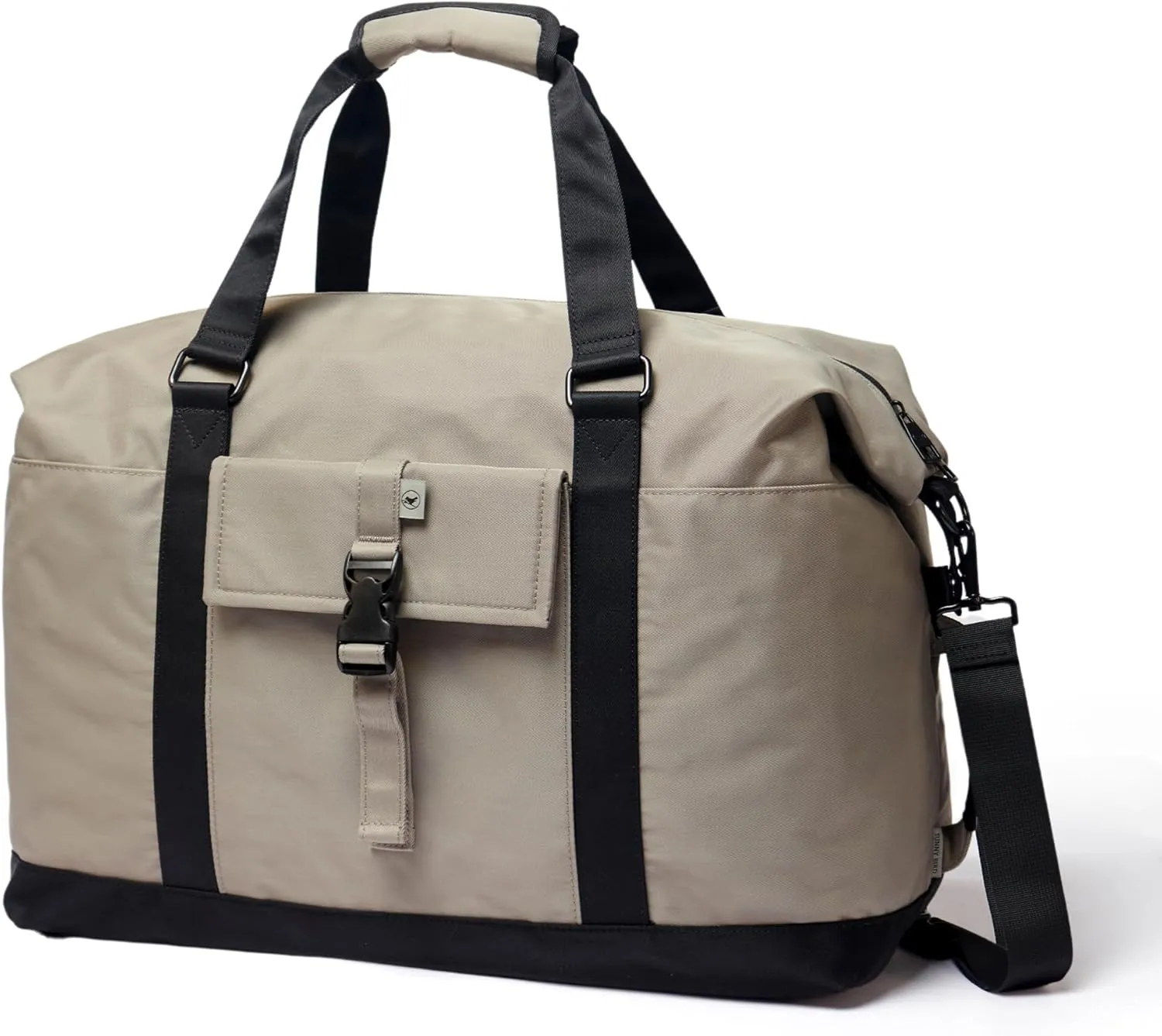 SUNNY BIRD Duffel with Utility Pouch, 40L Weekender Overnight Bag with Shoe Compartment for Travel and Sports (Grey and black)