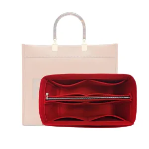 Sunshine Tote Organizer Insert, Sunshine Shopper Medium Insert, Mini Sunshine Large Organizer, Handmade 3mm Premium Felt Snug Sturdy Gold Zipper (For Large Sunshine Tote, Red)