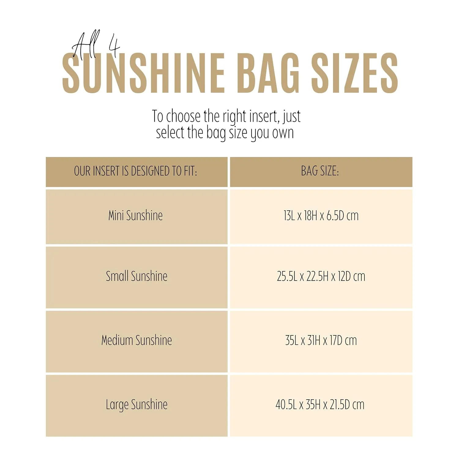 Sunshine Tote Organizer Insert, Sunshine Shopper Medium Insert, Mini Sunshine Large Organizer, Handmade 3mm Premium Felt Snug Sturdy Gold Zipper (For Medium Sunshine Tote, Lightcoffee)