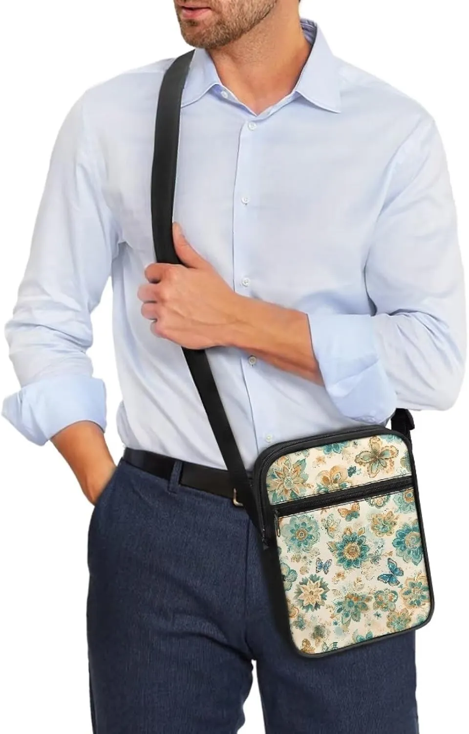 Suobstales Crossbody Bag for Women Men Small Messenger Bag Shoulder Bag Fanny Pack Purse Satchel Bag with Zipper Closure
