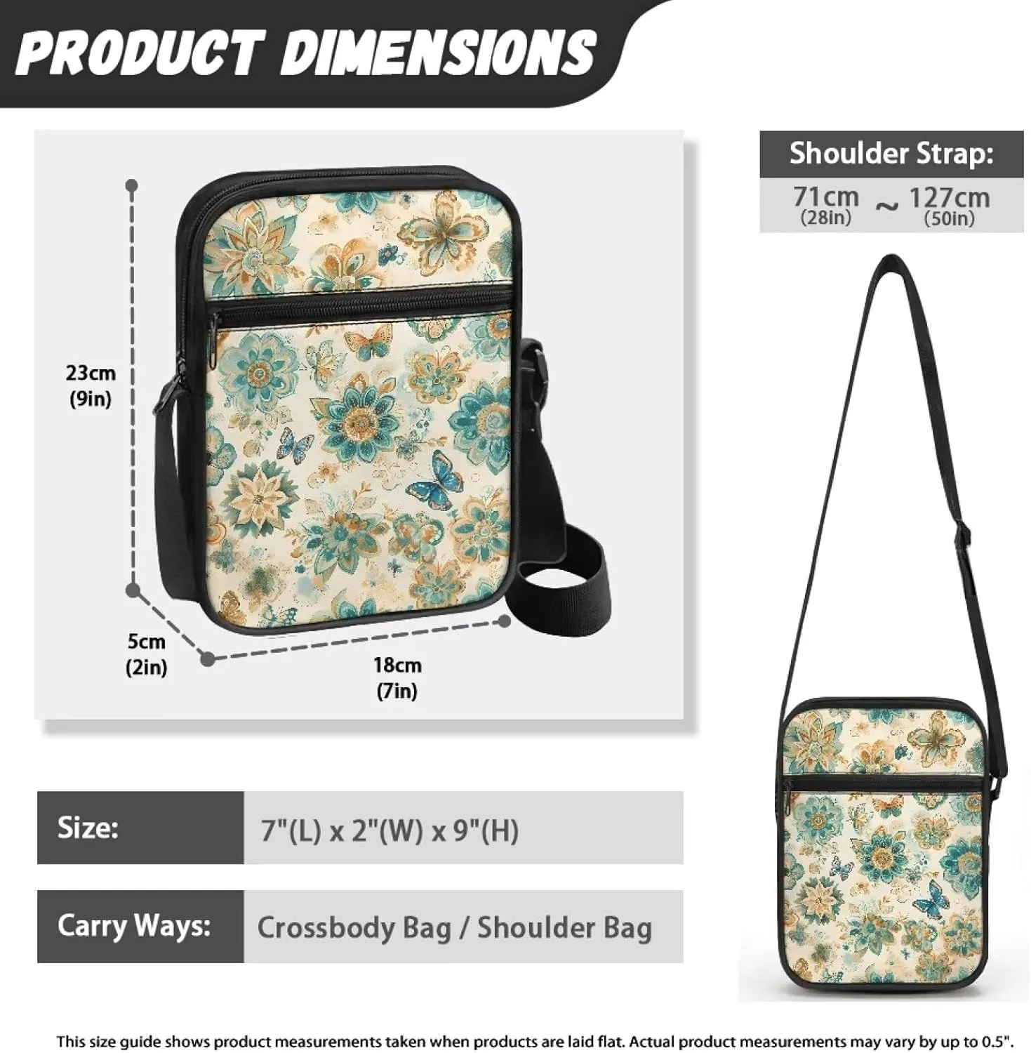 Suobstales Crossbody Bag for Women Men Small Messenger Bag Shoulder Bag Fanny Pack Purse Satchel Bag with Zipper Closure