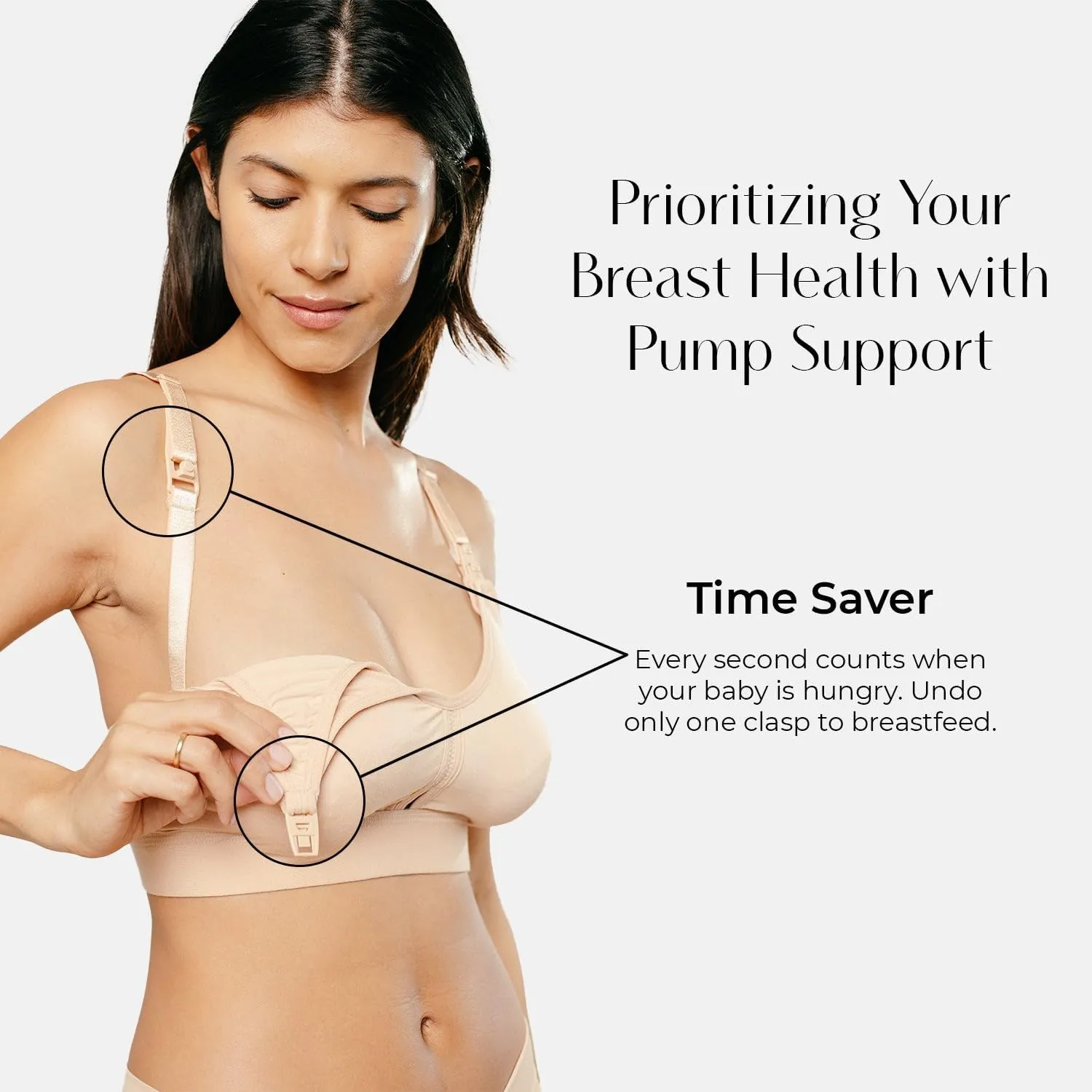 Supermom Pumping and Nursing Bra - Hands Free Nursing Bra for Pumping - Breastfeeding Bras Comfortable & Supportive