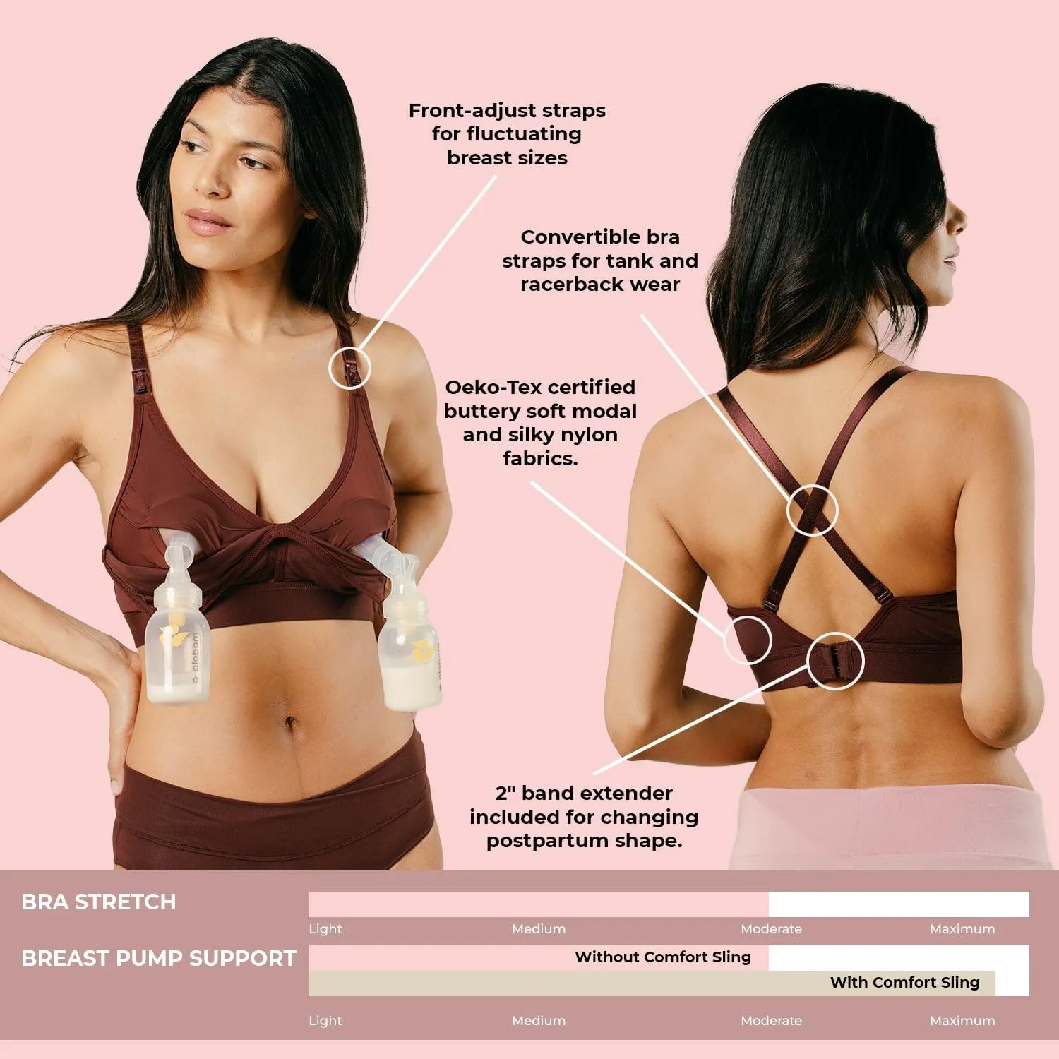 Supermom Pumping and Nursing Bra - Hands Free Nursing Bra for Pumping - Breastfeeding Bras Comfortable & Supportive
