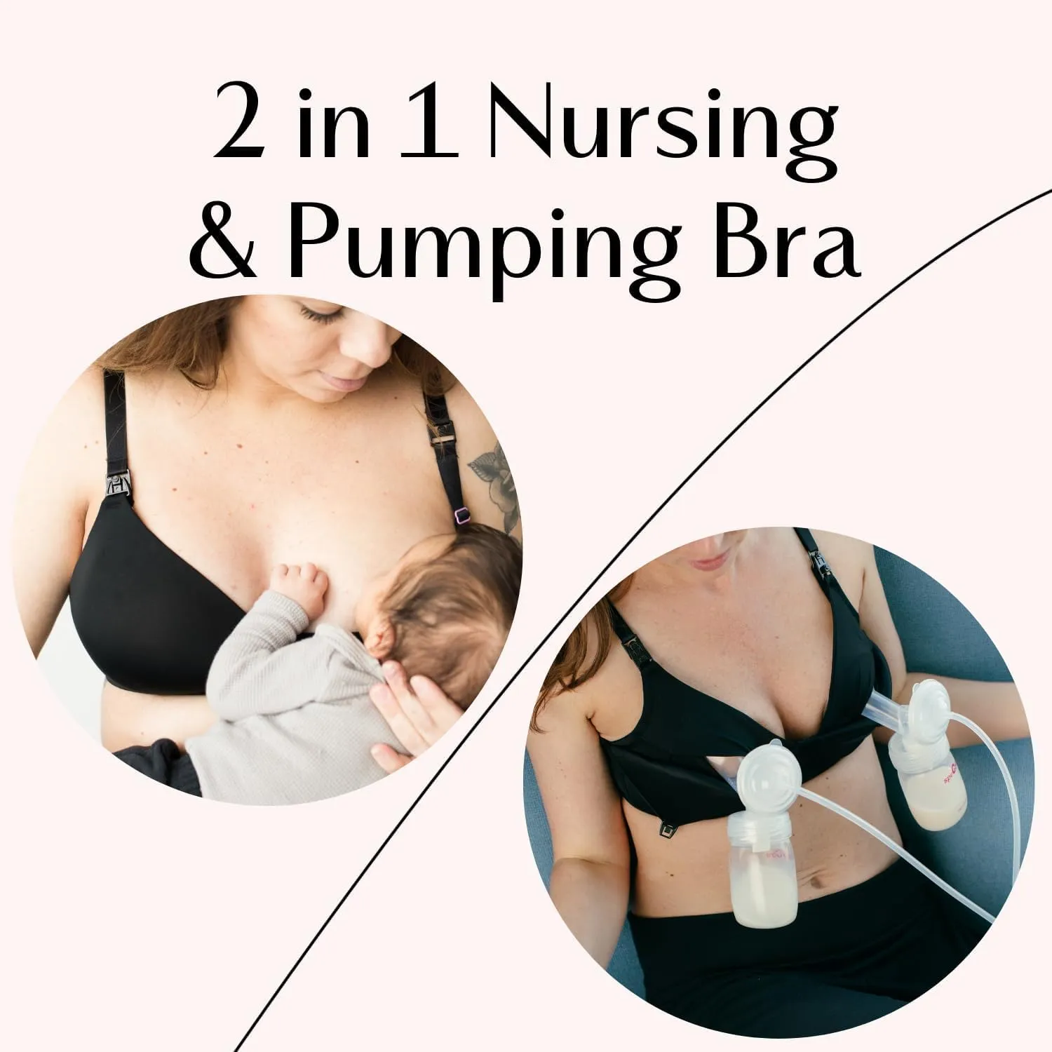 Supermom T-Shirt Nursing & Hands Free Pumping Bra with Fixed Padding - Comfortable Maternity Breast Pump Bra