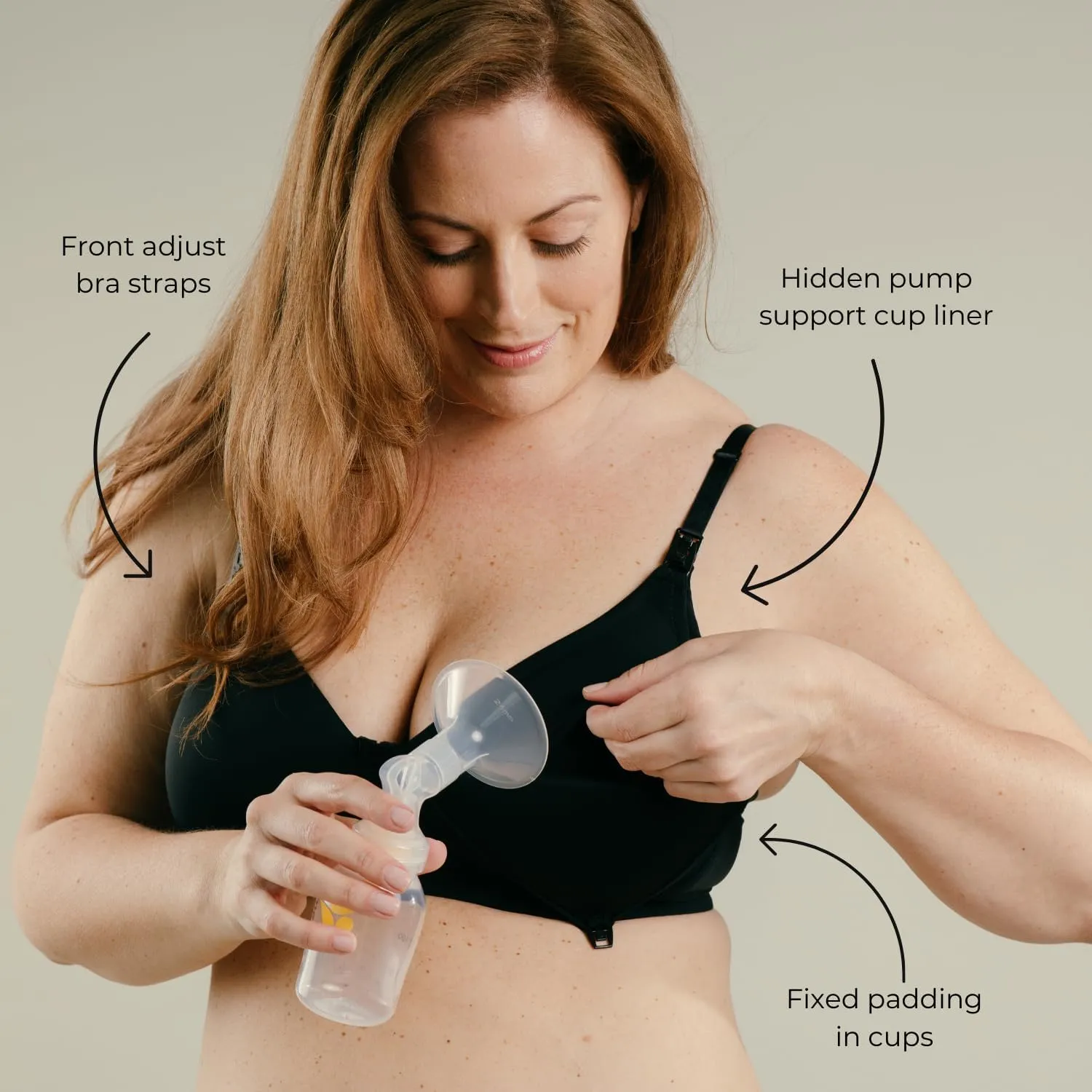 Supermom T-Shirt Nursing & Hands Free Pumping Bra with Fixed Padding - Comfortable Maternity Breast Pump Bra
