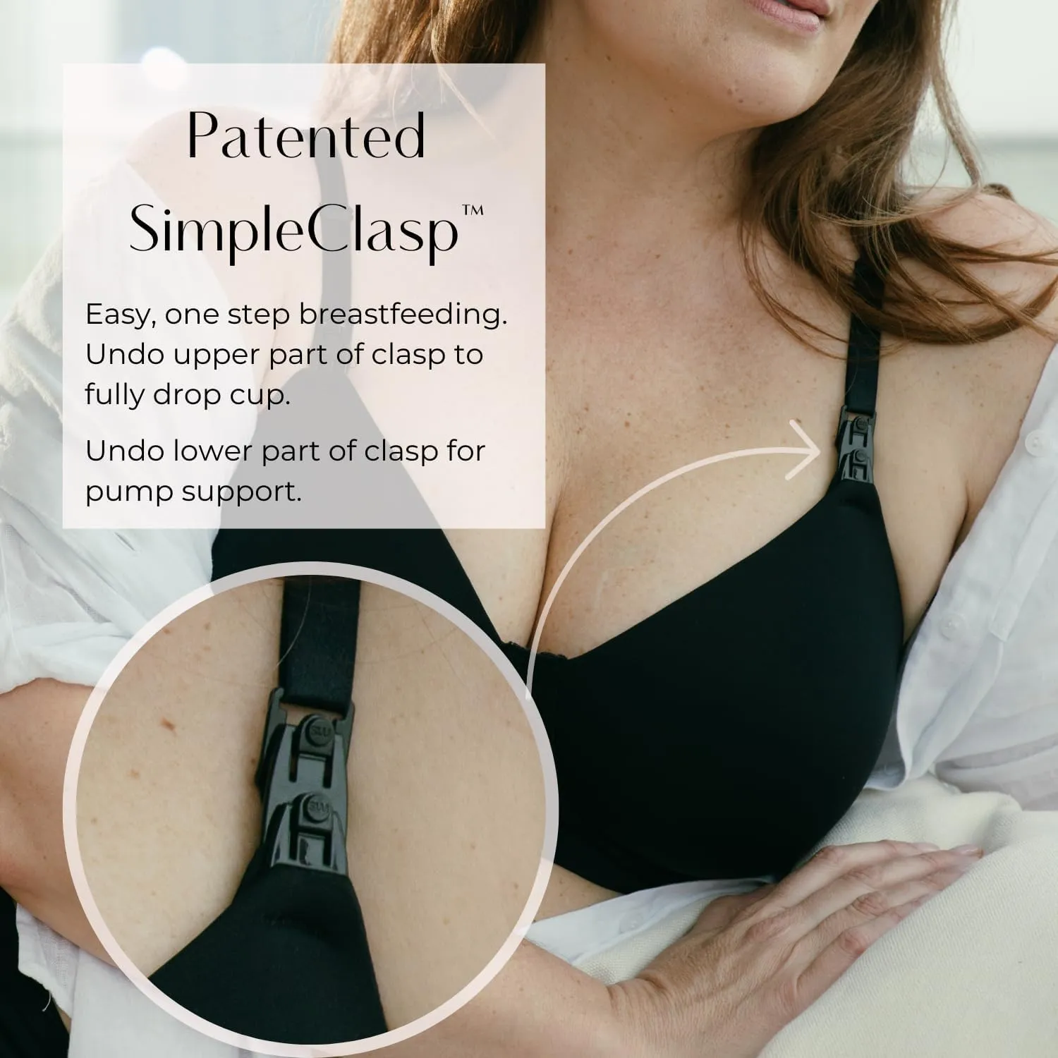 Supermom T-Shirt Nursing & Hands Free Pumping Bra with Fixed Padding - Comfortable Maternity Breast Pump Bra