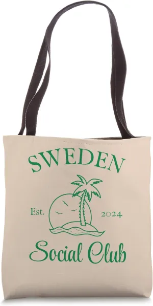 Sweden Social Club Outdoors Travel Sweden Vacation Tote Bag