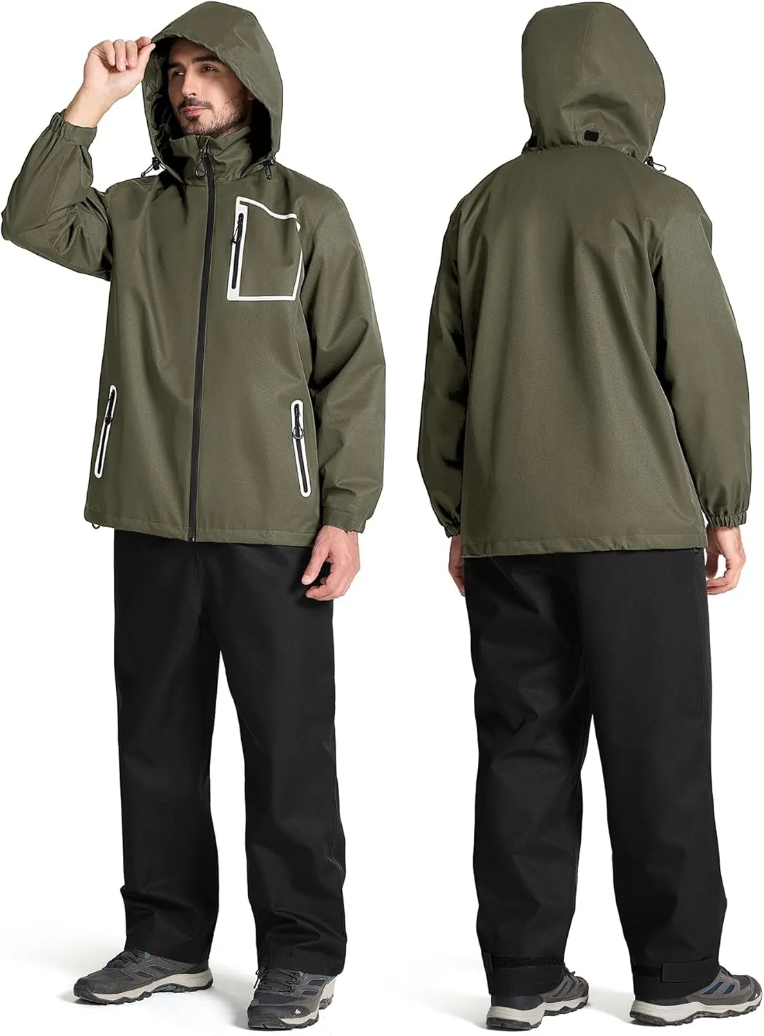 SWISSWELL Golf Rain Suits for Men Waterproof Golf Rain Gear Lightweight Windbreaker Jacket and Pants for Outdoors Work