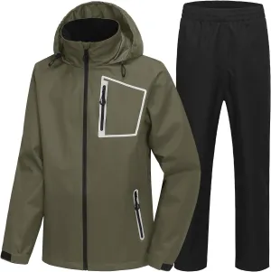 SWISSWELL Golf Rain Suits for Men Waterproof Golf Rain Gear Lightweight Windbreaker Jacket and Pants for Outdoors Work