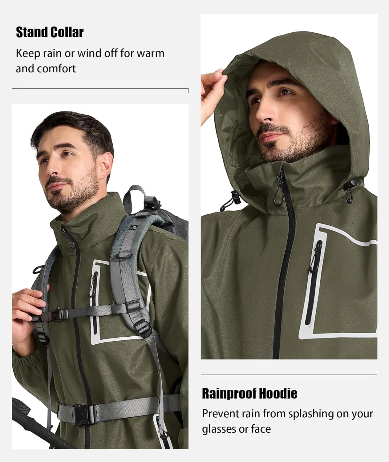 SWISSWELL Golf Rain Suits for Men Waterproof Golf Rain Gear Lightweight Windbreaker Jacket and Pants for Outdoors Work