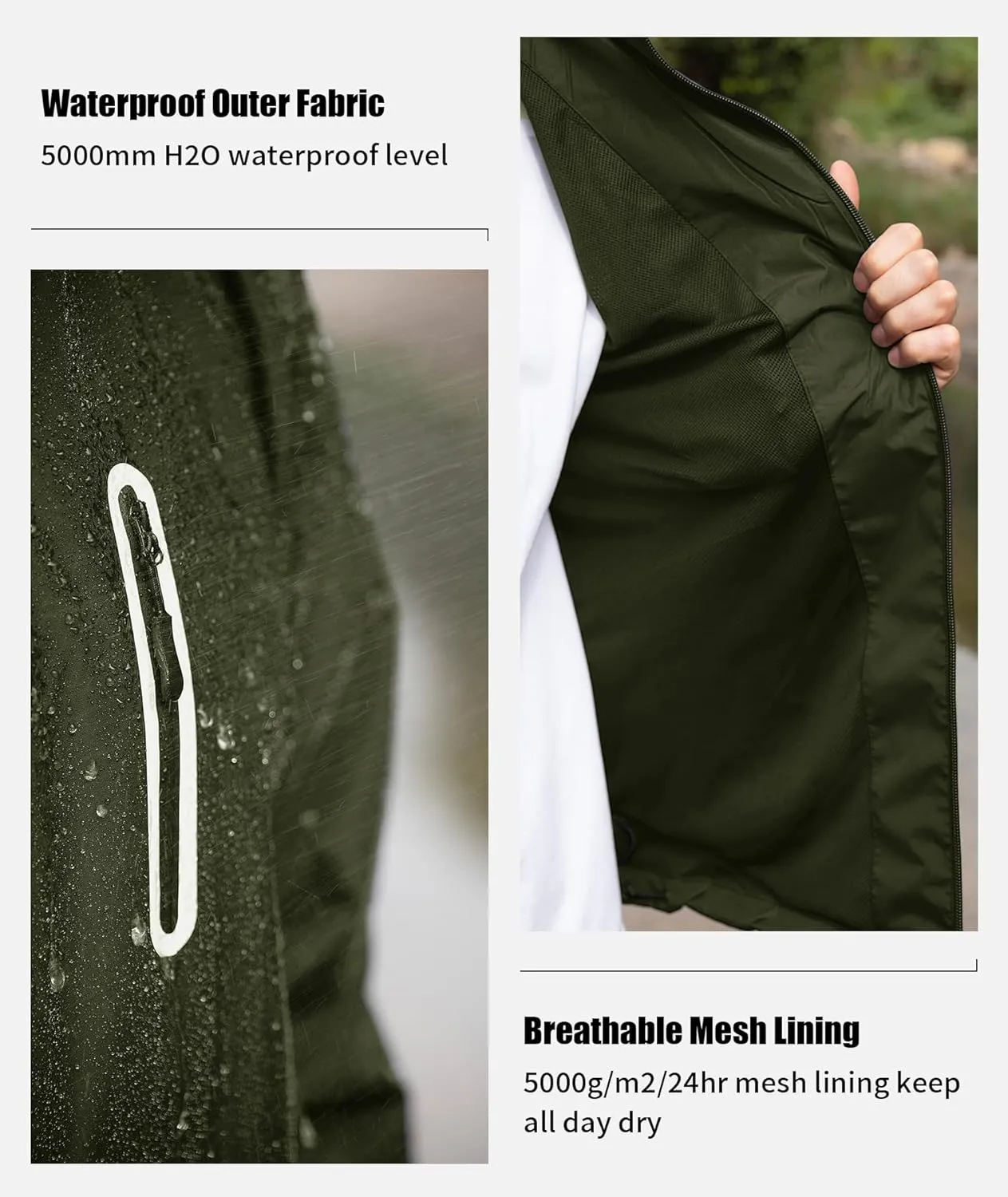 SWISSWELL Men's Waterproof Golf Rain Suit Rain Gear Jacket and Pant Outdoor Lightweight Hooded Raincoat