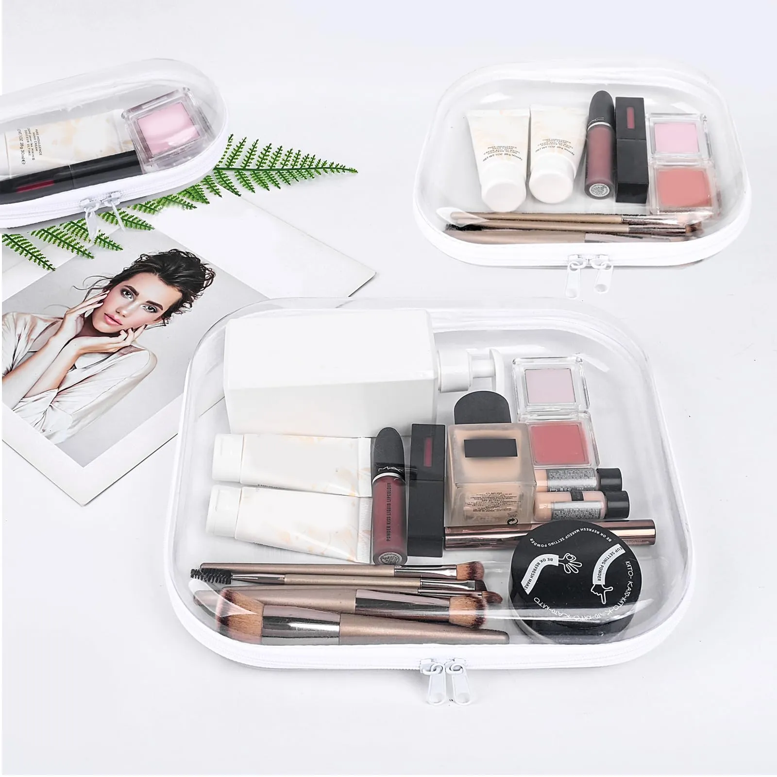 SXS LACONIC Clear Hard Shell Zipper Case,Transparent Double Zippers Hard Pouch,Portable Travel Organizer Bin for Toy Storage