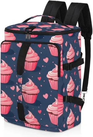 Tactical Sports Duffle Bag for Travel Waterproof Gym Bag with Shoe Compartment 48L Carry On Luggage for Men & Women 3-in-1 Durable Travel Luggage Cupcakes Heart
