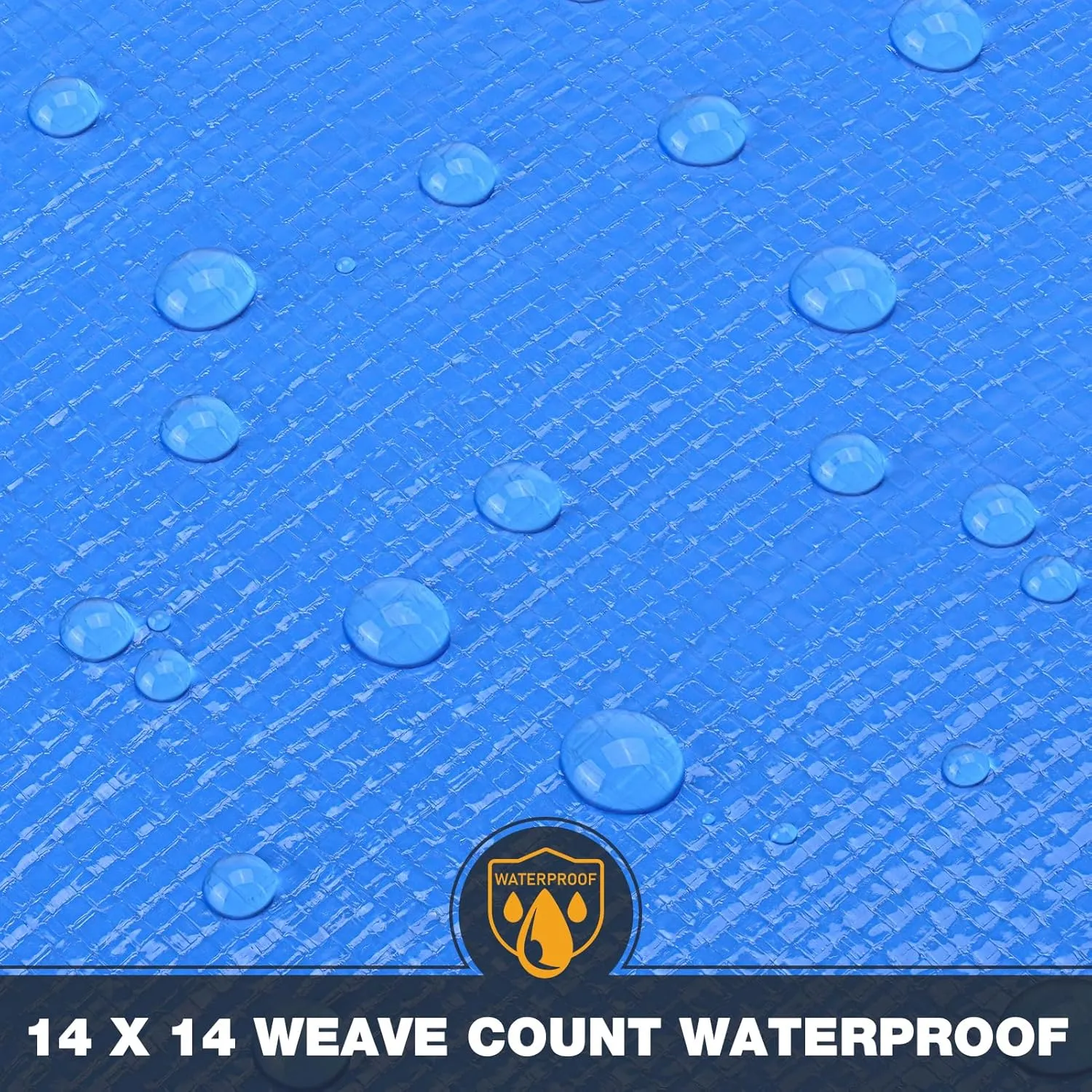 Tarp 8x10 Feet 14 Mil Heavy Duty Waterproof Tarp, Large Multipurpose Cover with Brass Grommets and Reinforced Edges, UV Resistant Thick Poly Tarps for Outdoor Camping Tent Pool Car, Blue